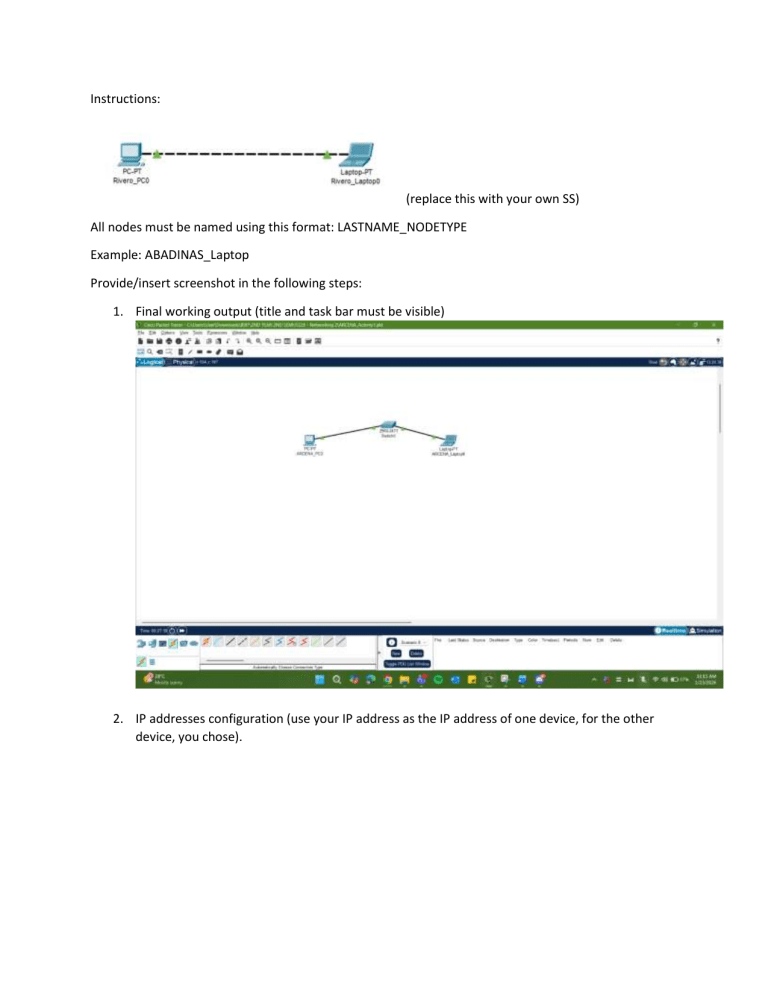 Packet Tracer Network Lab Exercise