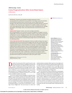 Coma Prognostication After Acute Brain Injury: A Review