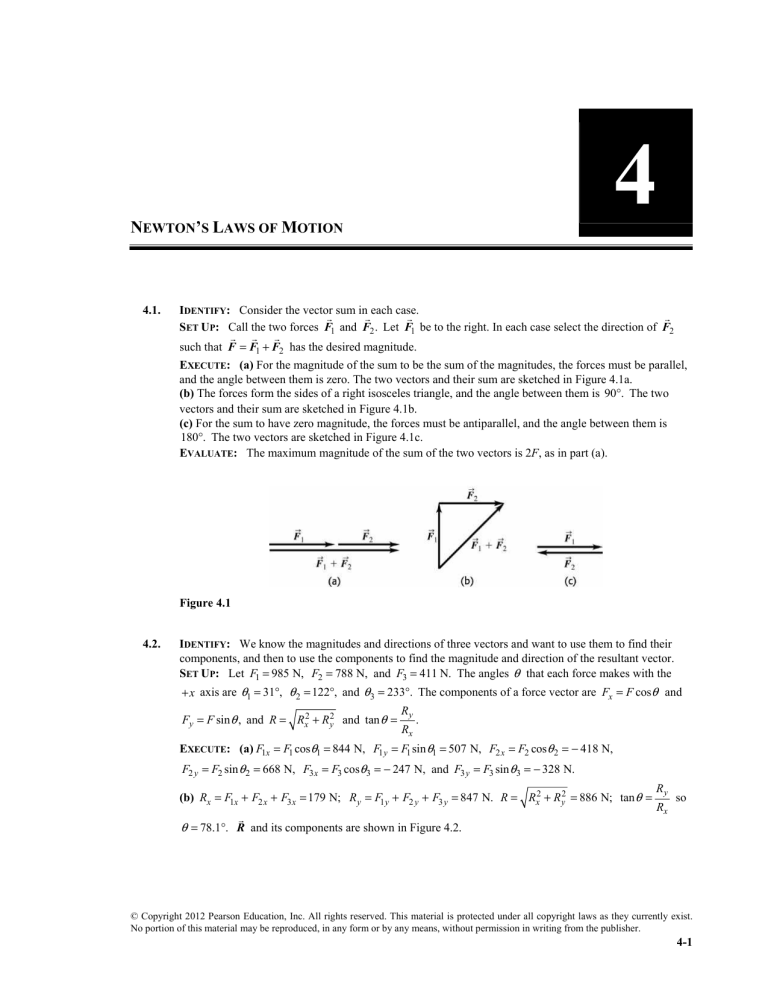 Newton's Laws of Motion - Physics Chapter 4