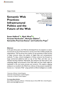 Semantic Web Practices: Infrastructural Politics & Future of Web