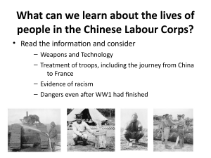 Chinese Labour Corps WW1 Study Guide