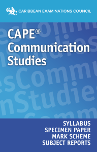 CAPE Communication Studies Syllabus & Exam Resources
