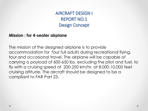 Aircraft Design I Report No.1: 4-Seater Airplane Concept