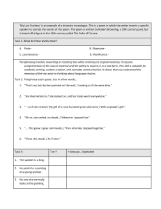 My Last Duchess Analysis Worksheet