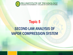 Second Law Analysis of Vapor Compression System