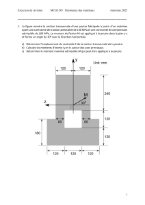 Exercices de r&eacute;vision MCG3545 : R&eacute;sistance des mat&eacute;riaux