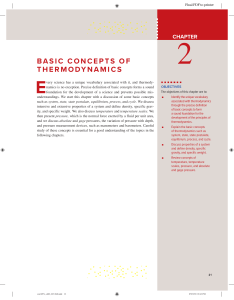 Chapter 2: Basic Concepts of Thermodynamics