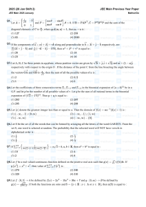 JEE Main 2025 January Previous Year Paper