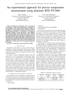 Experimental Approach for Precise Temperature Measurement Using PT1000 RTD