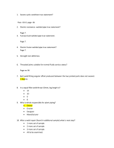 Piping & Welding Exam Questions