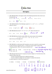 IMC Algebra Problems and Solutions