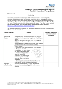 Handwriting Worksheet G: Strategies for Children