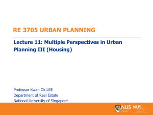 Urban Planning Lecture 11: Housing Perspectives
