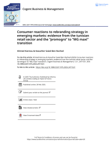 Consumer Reactions to Rebranding in Emerging Markets: Tunisian Retail Case