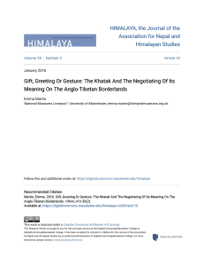 Khatak Meaning: Anglo-Tibetan Borderlands Diplomacy