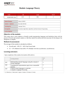 Language Theory Module Syllabus: Formal Languages & Automata