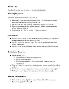 Dual Enrollment Success: Preparing for Your First College Class