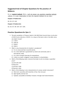 Finance Midterm Practice Questions