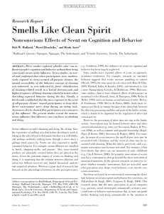 Nonconscious Effects of Scent on Cognition and Behavior