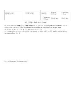 MATH 2415 Fall 2023 Exam I Problems