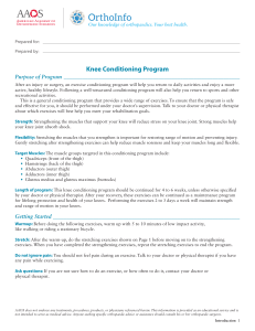 Knee Conditioning Program: Exercises for Injury Recovery