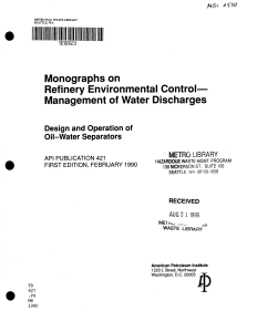 API 421: Design & Operation of Oil-Water Separators