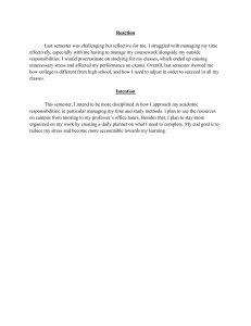 College Semester Reflection: Time Management & Study Strategies