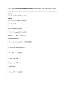 Solving Quadratic Equation 2x&sup2; - 5x - 3 = 0