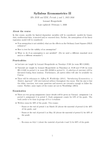 Syllabus Econometrics II Course Outline