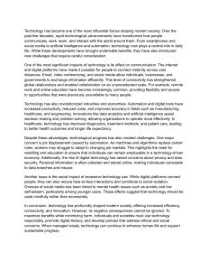 Technology's Impact on Modern Society