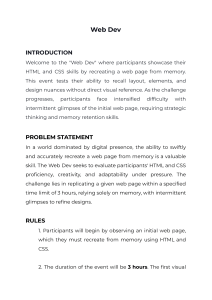 Web Dev Competition: HTML & CSS Memory Challenge Rules