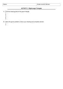 Right-angle Triangles Worksheet: Find Missing Parts & Solve Problems