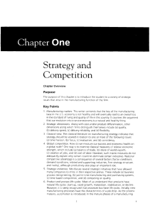 Chapter 1: Strategy and Competition in Manufacturing