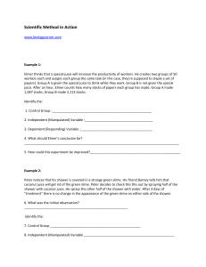 Scientific Method in Action Worksheet - Biology Experiments