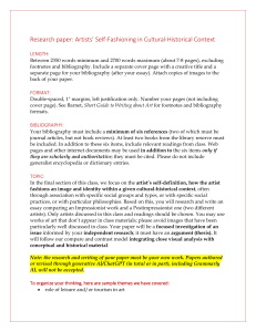 Artists' Self-Fashioning Research Paper Assignment