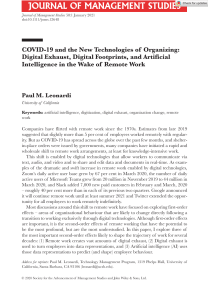 COVID-19 and Remote Work: Digital Exhaust, Footprints, and AI