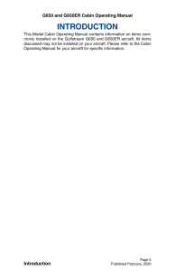 Gulfstream G650/G650ER Cabin Operating Manual