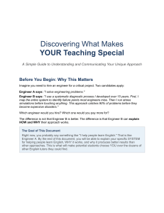 Discovering What Makes Your Teaching Special: A Guide for English Teachers