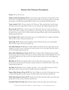 Mamma Mia! Character Descriptions - Broadway Rose Theatre