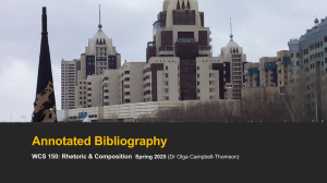 Annotated Bibliography Assignment Guide