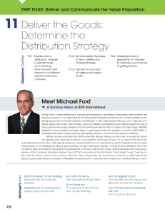 Distribution Strategy: Deliver the Goods