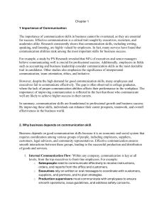 Chapter 1: Importance of Communication in Business