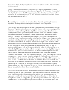 Cockacoeske and Bacon's Rebellion: 1705 Account