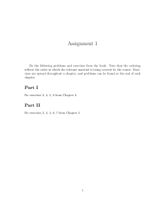 Assignment 1: Exercises from Chapters 2 and 5