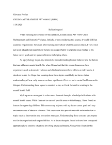 Student Reflection on Child Maltreatment Course