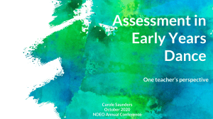 Assessment in Early Years Dance: A Teacher's Perspective