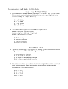 Thermochemistry Study Guide Multiple Choice Questions