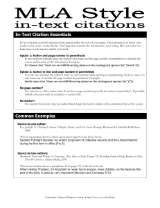 MLA In-Text Citations Guide