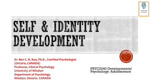 Self & Identity Development in Adolescence - PSYC2240