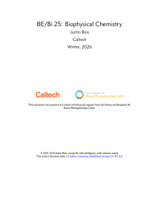 BE/Bi 25: Biophysical Chemistry Course Notes
